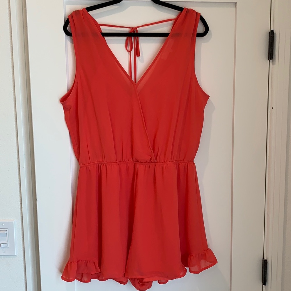 Flamingo pink romper